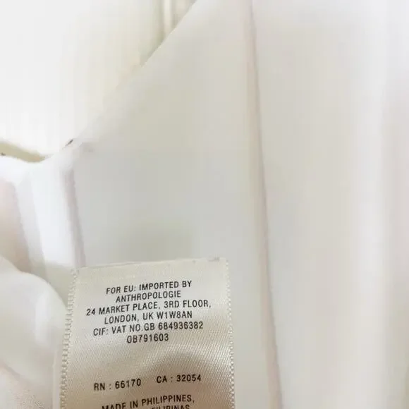 Anthropologie Essential Striped Jumpsuit Rayon Linen Lined Sz 8 - Picture 10 of 13